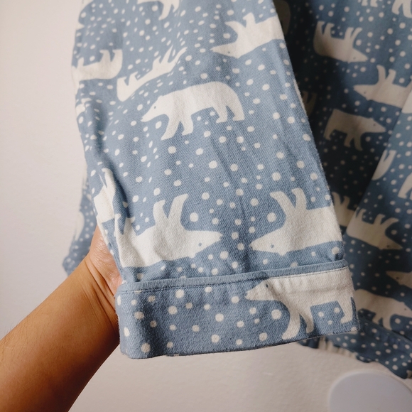 Hanna Andersson Blue and White Polar Bear Pajama Long Sleeve Sz L - Picture 9 of 10